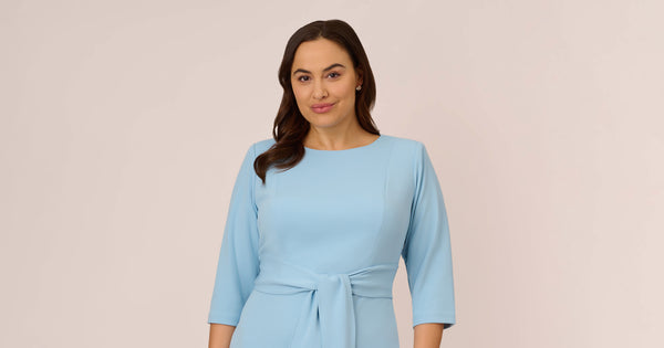 Plus Size Knit Crepe Jewel Short Dress In Berry Rose main image 1