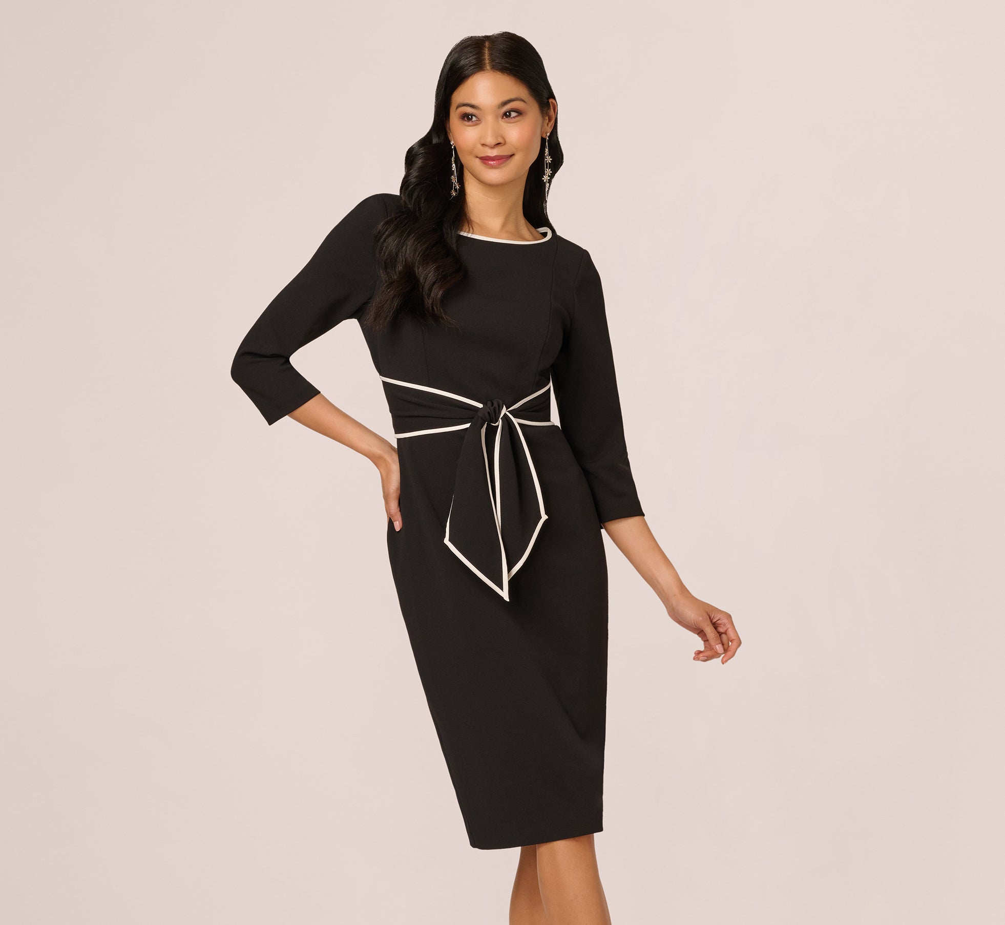 adrianna papell black dresses Womens Tipped Crepe Tie Dress Size:11.5 US Men (10.5 UK/AU) Little Black Dress: Basic 100% Polyester. HARD-TAGGED-TW-12.8.25