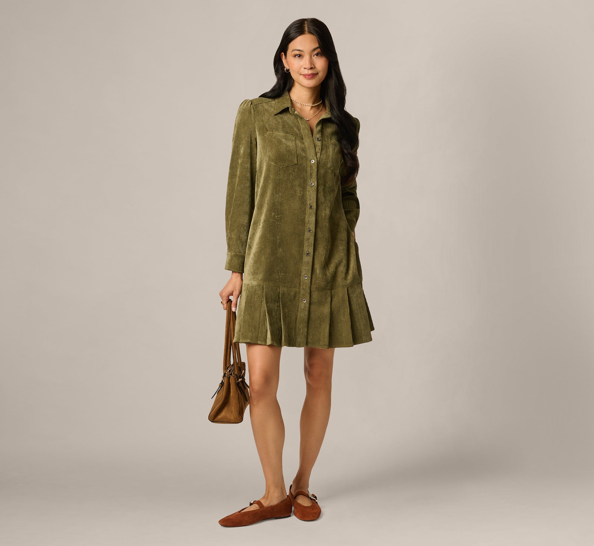 long sleeve cord dress You've Got It Brown Corduroy Shop the Mint Imported Product Measurements (Measurements by inches) Black Warm Cotton Corduroy Fit