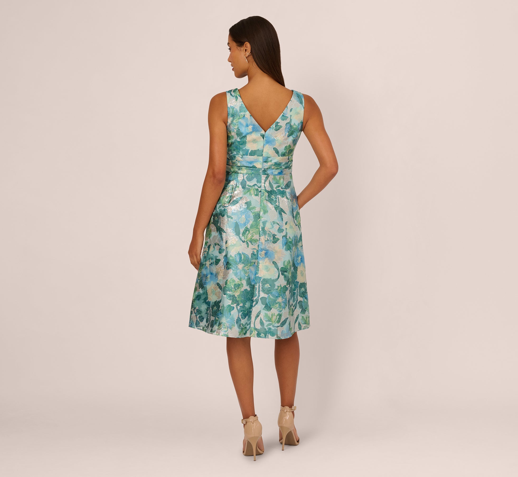 jacquard midi dress Adrianna Papell Floral Jacquard Midi Dress