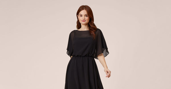 Flutter Chiffon Midi Dress Dark Green