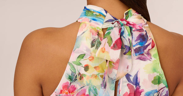Homewood {Color} Floral Print Halter Neck Maxi Dress