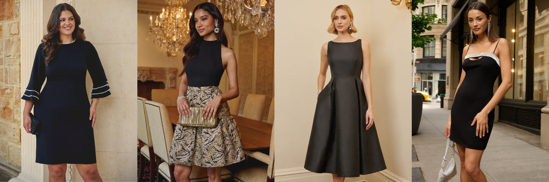 Black Cocktail Dress Guide: Party & Wedding Looks - Adrianna Papell Black Cocktail Dress Guide: Party & Wedding Looks - Adrianna Papell