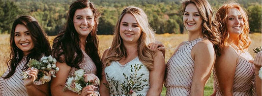 Mix and Match Pink Bridesmaid Dresses by Adrianna Papell