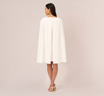 Structured Cape Sheath Dress In Ivory 5