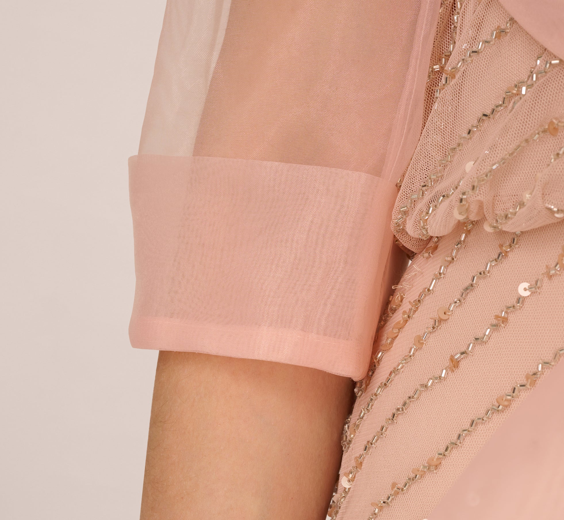 Organza Wrap Jacket With Short Sleeves In Blush | Adrianna Papell