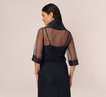 Organza Wrap Jacket With Short Sleeves In Midnight 5