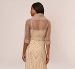 Organza Wrap Jacket With Short Sleeves In Champagne 5
