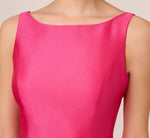 Sleeveless Mikado Fit And Flare Midi Dress With V-Back In Electric Pink 4