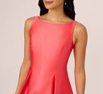 Sleeveless Mikado Fit And Flare Midi Dress With V-Back In Desert Flower 4