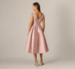 Sleeveless Mikado Fit And Flare Midi Dress With V-Back In Bellini 5