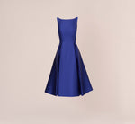 Sleeveless Mikado Fit And Flare Midi Dress With V-Back In Neptune 6