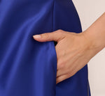 Sleeveless Mikado Fit And Flare Midi Dress With V-Back In Neptune 3