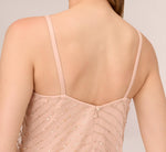 Art Deco Beaded Blouson Gown In Blush 4