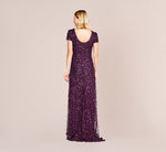 Scoop Back Sequin Gown In Cabernet 3
