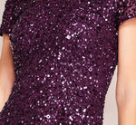 Scoop Back Sequin Gown In Cabernet 2