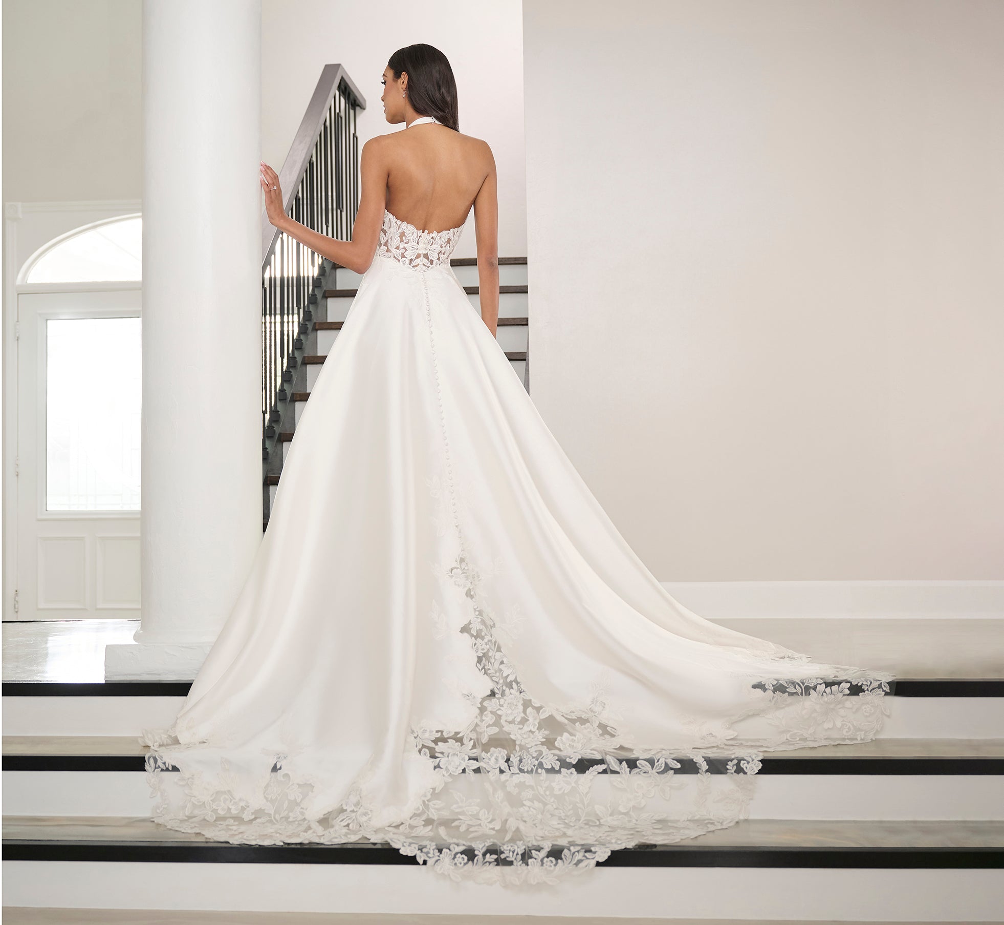 Ivory Nude Mikado And Lace A-Line Gown - Adrianna Papell Ivory Nude Mikado And Lace A-Line Gown - Adrianna Papell
