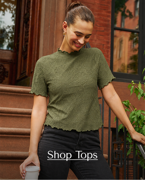 Green Short Sleeve Floral Embossed Knit Top - Adrianna Papell