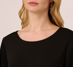 Knit Top With Pleated Sleeves In Black 3