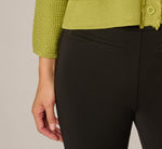 Waffle Knit Cardigan Sweater With Frayed Edges In Apple Green 5