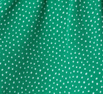 Double Flutter Sleeve Ruffle Neck Top In Vivid Green Broken Dot 7