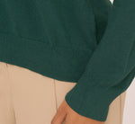 Ribbed Detail Embellished Pullover Sweater In Deep Forest 4