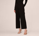 Ponte Knit Wide Leg Cargo Pant In Black 3