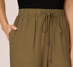 Wide Leg Drawstring Pant In New Green 3