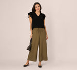 Wide Leg Drawstring Pant In New Green 1