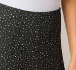 Textured Knit Gored Midi Skirt In Black Ivory Scribble Dot 4