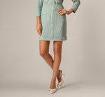 Fray Trimmed Pencil Skirt With Pockets In Dusty Seamist 2