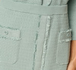 Fray Trimmed Pencil Skirt With Pockets In Dusty Seamist 4