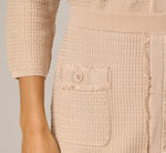 Fray Trimmed Pencil Skirt With Pockets In Champagne Blush 3