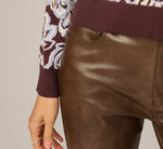 Floral Print Crew Neck Pullover Sweater In Chocolate Large Paisley 5