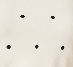 Short Sleeve Chain Patterned Knit Top In Ivory Navy Medium Simple Dot 7