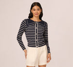 Long Sleeve Sailor Collar Pullover Sweater In Navy Ivory 4