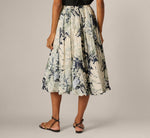 A Line Midi Bubble Skirt In Soft Cloud Vintage Floral 6