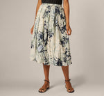 A Line Midi Bubble Skirt In Soft Cloud Vintage Floral 3