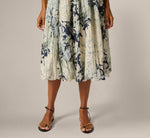 A Line Midi Bubble Skirt In Soft Cloud Vintage Floral 4