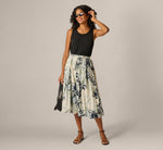 A Line Midi Bubble Skirt In Soft Cloud Vintage Floral 2