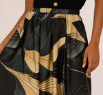 Gathered A Line Midi Skirt In Wavy Geo 4