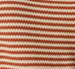 Three Quarter Sleeve Stripe Knit Sweater Top In Cream Mocha Bisque 7