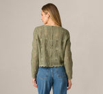 Long Sleeve Open Crochet Sweater In Sage Moss 6