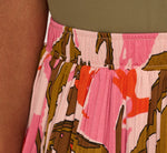 Micropleated Printed A Line Midi Skirt In Pale Mauve Botanic Flora 3