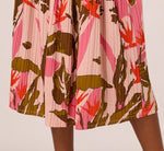 Micropleated Printed A Line Midi Skirt In Pale Mauve Botanic Flora 4