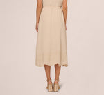 Embroidery Scalloped Hem Midi Skirt In Bamboo Wood 5