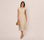 Embroidery Scalloped Hem Midi Skirt In Bamboo Wood 1
