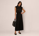 Wide Leg Airflow Pant And Sheer Soutache Vest Set In Black 2