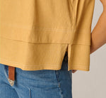 Pintuck Ruffle Crinkle Tank Top In Golden Maize Ivory 5