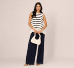 Tie Back Twofer Tank Sweater In Ivory Navy W  Ivory 3